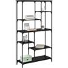 vidaXL Libreria Rovere Nero 99 x 35,5 x 176 cm Legno multistrato, Libreria rettangolare moderna, solido spazio per soggiorno, perfetta per una casa piena di libri, unità autoportante