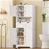 SLINEMO Mobile da Bagno Alto con 2 Ripiani Aperti e 2 Cassetti, Colonna Bagno Salvaspazio Multiuso con Ante, Armadietto Contenitore per Bagno e Soggiorno, Bianco, 60x30x147 cm