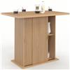 IDMarket - JULIETTE Isola centrale per 4 persone, 110 cm, gamba centrale con contenitore, effetto doghe, doghe in legno
