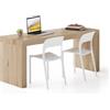 Mobili Fiver, Scrivania Evolution 180x60, Rovere Naturale con Due Gambe, Nobilitato, Scrivania moderna per Camera, Ufficio, Made in Italy