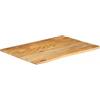 Keeushr Piano da tavolo in legno di mango massiccio con bordo albero, 90 x 80 x 2,5 cm, piano di ricambio per la casa o il commercio, bordo naturale rustico, facile da pulire con un panno umido