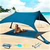 Cuupo Tenda da spiaggia pop-up, 2 x 2,1 m, SPF 50, Lycra, protezione solare per esterni, anti-vento, protezione solare con barre di stabilità, cortile con coperta da spiaggia blu petrolio