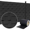 LZQ Pellicola protettiva in PVC per la privacy, extra spessa, opaca, a doppia asta, con 90 clip di fissaggio per recinzione da giardino, balcone (210 m x 19 cm, antracite)
