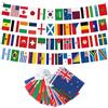 G2PLUS 2 Pezzi 48 Drapeaux du Coupe du Monde: 15m Bannière pour Coupe du Monde 2026 - Décoration Festive Football pour Décor Bar,Fête, Maison, Jardin et Terrasse (14 x 21 cm)