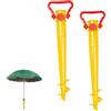 YASTA 2 pz Picchetto per Ombrellone da Spiaggia 38cm Puntale Antivento con Vite Supporto Universale con Punta Girevole Trivella per Sabbia Mare Prato Adattatore per Fissaggio Rapido in Plastica ABS