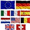 Hperu Bandiere nazionali |.10 pezzi/set bandiere nazionali 9, 1 x 1, 5 m, vivido, resistente allo sbiadimento, impermeabile, mondo include UE Italia Germania Spagna Olanda Francia Svizzera Gran Bretagna Am