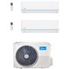 CLIMATIZZATORE CONDIZIONATORE DUAL SPLIT MIDEA EVOLUTION MSAGXBU-12HRDN8 + MSAGXBU-12HRDN8 / M2OE-18HFN8-Q R32 12000+12000 BTU - WI-FI INCLUSO