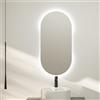 Baikal Specchio da bagno ovale | 45 x 90 cm | Retroilluminato | Touch con anti-appannamento | Tonalità 3500 K/4000 K/6000 K | Specchio con luce | Specchio con LED.