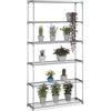 Relaxdays Scaffale Porta Piante a 6 Ripiani Portapiante in Vaso, Fiori, Mobile Metallo e Plastica, 174x91x28 cm, Grigio