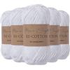 Utopia Crafts Re-Cotton Filato DK, 5x100g 750m, 80% Cotone Riciclato 20% Poliestere Riciclato, Certificato OEKO-TEX, Maglia e Uncinetto, Berretto, Sciarpa, Cardigan, Amigurumi, Bianco