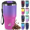 Mujigaga Tumbler, Tazza da Viaggio 600ml, Bicchiere Termico, Tazze da Caffè Riutilizzabili per Viaggi, Termos Caffe, Ermetica Portatile, Travel Tumbler Per Caffè Caldo e Freddo, Acqua e Tè