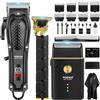 HIENA PRO Tagliacapelli Uomo Professionale, Macchinetta per Capelli Senza Fili, Regolabarba, Rasoio a Lamina, Kit Completo per Rasatura e Taglio di Capelli Elettrico