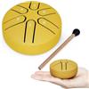 HAIYUU Steel Tongue Drum,HAIYUU 3 Pollici 6 Note Tamburo Handpan Strumento a Percussione Tamburo,Portatile Tamburo del Handpan in Acciaio al Carbonio Strumenti Musicali per Meditazione Yoga Zen Regali