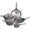 Tognana Class Stone, Batteria di pentole e padelle 8 pezzi, alluminio, nero