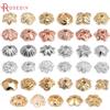 Rosediy 50 PZ 18 K Colore Oro Ottone Fiore Albero Foglia Perline Rotonde Tappi Tessal Perline Gioielli Che Fanno Forniture Risultati Fai Da Te Accessori