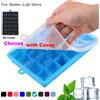 ChengHaoRan Con coperchio/senza coperchio Vassoio per ghiaccio in silicone a 24 fori Scatola quadrata Ausiliaria per alimenti Purea Formaggio Gelatina Stampo Bar Utensile da cucina Cubo da cocktail