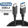 NONE Cavo USB3.2 da 10 Gbps Cavo USB tipo A a USB C 3.1/3.2 Gen2 Trasferimento dati Cavo disco rigido USB C SSD 3A 60W QC 3.0 Ricarica rapida