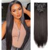 NONE Sintetico 6 pz/set Estensioni Dei Capelli Lunghi Lisci Ultra-Invisibile Clip A Testa Completa nelle Estensioni Dei Capelli 24 Pollici per Le Donne Da Indossare Quotidiana