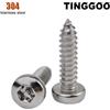 TINGGOO 5/20 pz M2.9 M3.5 M3.9 M4.2 M4.8 6.3 304 acciaio inossidabile a sei lobi Torx Pan a prova di manomissione testa tonda e perno viti autofilettanti per legno