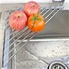 NONE Scolapiatti Triangolare Arrotolabile, Organizzatore per Lavello da Cucina, Porta Spugne e Strofinacci Pieghevole in Acciaio Inox