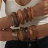 KMVEXO Vintage Punk Marrone Caffè Resina Spessa Acrilica Sbavature Braccialetti Geometrica Irregolare Braccialetti Del Braccialetto Per Le Donne Degli Uomini Gioielli