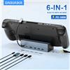 Daguaika Steam Deck Dock 6 in 1 Steam Deck/Rog Ally 2023 Docking Station Stand 3 * USB 3.0 HDTV 4K @ 60Hz Gigabit Ethernet PD 100W Hub