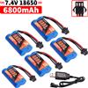 jiaojiren SM-3P Spina di Aggiornamento 7.4V 6800mAh Li-Ion Batteria Con Caricatore USB Per MN82 MN128 MN78 LC79 Batteria Per Auto di Controllo Remoto 2S 18650 25C