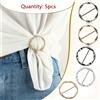 NONE 5 pezzi di moda in metallo rotondo cerchio clip fibbia scialle T-shirt fermacravatta spilla fibbia in vita versatile abbigliamento anello avvolgente