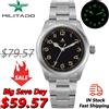 Militado ML08 Orologio militare VH31 Movimento al quarzo Doppio cristallo di zaffiro C3 BGW9 Luminoso 10Bar Impermeabile 38mm Orologio vintage