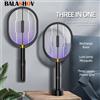 BALASHOV Racchetta elettrica per zanzare 3 in 1 con lampada assassina viola TYPE-C Scacciamosche elettrici ricaricabili