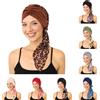 Z.H.A Berretto turbante pre-annodato da donna Hijab musulmano Cancro Chemio Fiore Stampa Cappello Copertura Perdita di capelli Sciarpa per la testa Avvolgere Bandana elasticizzata