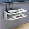 NONE Scaffali galleggianti ambientali a 2 livelli Router WiFi a strati sospesi con presa multipla staffa per set top box Scaffali galleggianti per montaggio a parete