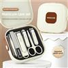 NONE Set di 7 Strumenti per Manicure con Protezione Anti-Schizzi, Set di Tagliaunghie Professionali per Manicure