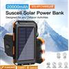 NONE Solar Power Bank Impermeabile Powerbank di grande capacità Batteria esterna a ricarica rapida con SOS per IPhone Samsung Xiaomi