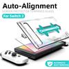 ONM Proteggi schermo con allineamento automatico per accessori OLED Nintendo Switch 2, vetro temperato trasparente HD per Switch2, senza bolle