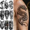 YURAN 1 foglio Cobra Serpente Drago Scorpione Tatuaggi temporanei per uomo Donna Impermeabile di lunga durata Leone Tigre Lupo Adesivi per tatuaggi finti