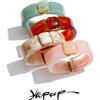 Yhpup 63mm verde rosa beige ambra acrilico braccialetto largo braccialetto impermeabile moda estate attraente commercio all'ingrosso di gioielli