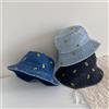 visrover Nuovo cappello da pescatore grande estivo per donna ricamo frutta cotone denim lavato cappelli da pescatore ragazza migliore regalo autunnale abbinato