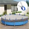 NONE Clip durevoli per copertura piscina in acciaio inossidabile da 6 pezzi con manici in plastica blu - Clip a molla antivento resistenti per una sicurezza sopra