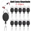 NONE 2-12 pezzi retrattile portachiavi bobina porta badge pesca a mosca Zinger divaricatore con clip a molla a sgancio rapido accessori per la pesca
