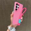 NONE Custodia per telefono 2-in-1 in gel con laccetto da polso per Samsung Galaxy S26 S25 S24 S23 S22 Ultra Plus FE A26 A35 A54 A16, cover solida