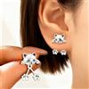 RINHOO FRIENDSHIP Orecchini Vintage Divertenti a Forma di Gatto Color Argento per Donne, Graziosi Orecchini Pendenti a Forma di Gattino, Gioielli per Feste e Banchetti