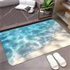 NONE Tappetino da bagno con motivo a onde blu dell'oceano, morbido zerbino assorbente per ingresso del bagno, tappetino impermeabile, tappeto decorativo per il comfort della casa