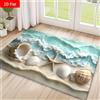 NONE 1pc 2D Stampa piatta Onde dell'oceano Conchiglie Zerbino di benvenuto per interni ed esterni per soggiorno Camera da letto Bagno Cucina Decorazioni per la casa