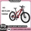 HALO KNIGHT H03 Biciclette Elettriche per Adulti con Pneumatici Fat 48V 1000W 19.2Ah Bici Elettriche 45km/h Ebike Top E-Bike Moto Elettrica da Uomo