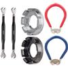GEETHA Set di chiavi per raggi per mountain bike 8 dimensioni in acciaio al cromo-molibdeno Kit di strumenti per centratura del cerchione per la riparazione di biciclette