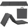 HOMCOM Tappeto ginnico pieghevole, Tappeto ginnico pieghevole, 60x5 cm, con maniglia, tappetino da pavimento per yoga, sport, fitness, pilates, rivestimento sintetico, Grigio