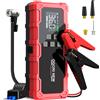 BSMOOM Avviatore di emergenza con compressore d'aria 150PSI, booster portatile per batteria auto, power bank, torcia