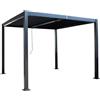 NONE Pergola in alluminio 300x300 cm con tetto a lamelle, resistente alle intemperie, protezione solare, per giardino, esterno, stabile, nera