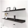 NONE Mensola Sospesa Minimalista Moderna - Libreria e Scaffale Espositivo con Struttura in Ferro Resistente, Nero/Bianco, Adatto per Casa e Ufficio